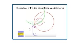 Eje radical entre dos circunferencias interiores [upl. by Nahta]