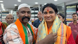 Hyderabad BJP Madhavi Latha Election Campaign at Ghansi Bazar  Madhavi Latha Padayatra in Old City [upl. by Adle606]