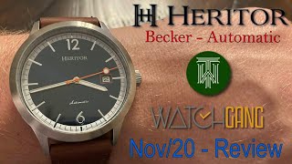 Heritor Becker Automatic  WG Nov 2020 Black  Review amp Unboxing HERHR9605  Seiko NH35 [upl. by Hilleary328]