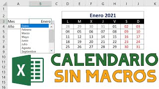 📅 Cómo HACER  INSERTAR un CALENDARIO PERPETUO y DINAMICO en EXCEL 👉 SIN MACROS  2023 [upl. by Bushey]