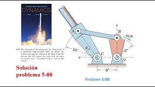 Mecanismo de 4 barras Problema 588 DYNAMICS J L Meriam L G Kraige J N Bolton 8 Edition [upl. by Cha]