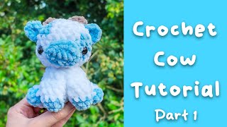 Crochet Cow Tutorial  Free Crochet Pattern Amigurumi How To Part 1 [upl. by Anma]