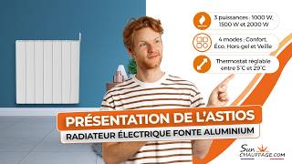 TUTORIEL  Présentation du radiateur électrique ASTIOS 1000 W  1500 W  2000 W [upl. by Annaesor212]