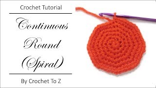 Crochet Tutorial Flat SC Circle Continuous Round Spiral [upl. by Rana438]