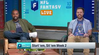 Start Em or Sit Em Week 2  NFL Fantasy Live [upl. by Amitie718]