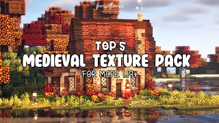 Top 5 Medieval Texture Pack For MCPE 119 [upl. by Ecineg55]