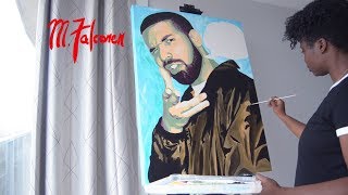 Drake quotDont be a Wastemanquot  MFalconer  Time Lapse Painting [upl. by Nnuahs]