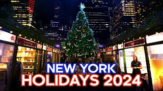 4k NYC Christmas Walk 🎄 Bryant Park Holiday Market to Rockefeller Christmas Tree [upl. by Royd237]