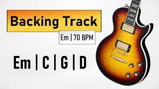 Rock Pop BACKING TRACK E Minor  Em C G D  70 BPM  Guitar Backing Track [upl. by Vally484]