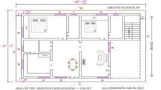 North facing building plan as per vastu 31 x 48 2019 [upl. by Zobkiw]