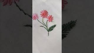 Very easy daisy flower embroidery tutorial for beginnerart embroidery shorts reels [upl. by Salter]