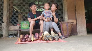 Harvest young bamboo shoots to sell The bad guys threaten or mother and child  living Off Grid [upl. by Aislehc]