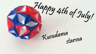 Origami  Kusudama Starsea by Tomoko Fuse  4TH OF JULY DIY [upl. by Innej]