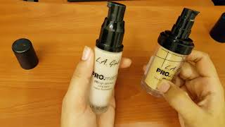 LA Girl Pro Matt Foundation VS LA Girl Pro Coverage Liquid Foundation Review [upl. by Maxwell767]