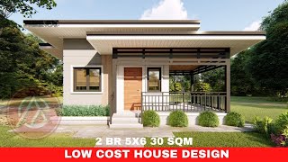 LOW COST HOUSE DESIGN 5X6  2 BEDROOMS 30 SQM  ARKIPEACE [upl. by Shelbi]