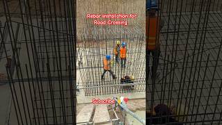 Installation rebar for road crossing structure shorts rebar construction [upl. by Arin993]