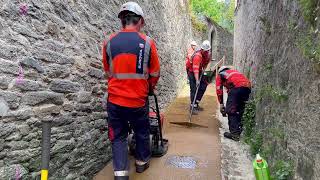 Renouvellement du réseau d’eau potable de la venelle Auguste Ropars à Morlaix [upl. by Pacian]