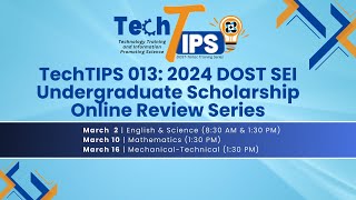 𝐌𝐄𝐂𝐇𝐀𝐍𝐈𝐂𝐀𝐋𝐓𝐄𝐂𝐇𝐍𝐈𝐂𝐀𝐋  DOSTSEI Undergraduate Scholarship Online Review Series  Session 4 March 16 [upl. by Ttevi]