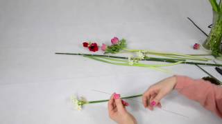 Ikebana Tips by Junko 15 double fun with wires [upl. by Yevoc]