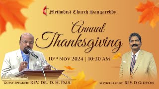 Thanks Giving Sunday  Methodist Church Sangareddy  livestream  10th Nov 2024 [upl. by Dnalro]