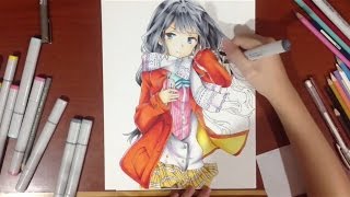 Drawing Aki Adagaki  安達垣 愛姫  from Masamunekun no Revenge [upl. by Benedict389]