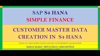 CUSTOMER MASTER DATA CREATION IN SAP S4 HANA [upl. by Anglo515]