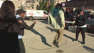 Adams Morgan Day performers DC Jumpers double Dutch around the District [upl. by Wyatt]