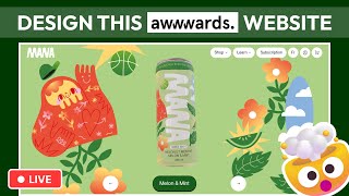 🔴 Design this Awesome Awwwards Website LIVE 🔴  Mana Yerba Mate 🐻‍❄️ [upl. by Brindell927]