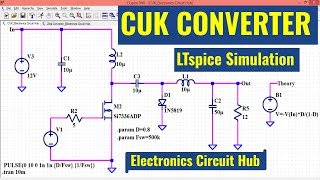 LTSpice CUK DCDC Converter  Simulation [upl. by Esilec]