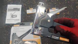 HARBOR FREIGHT  TACKER STAPLE GUN KIT  Can Dispense 3 Types Of Staples  NOT A DEMO VIDEO [upl. by Jeremias127]