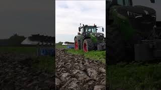 Ploughing with Fendt 1050 Lemken Diamant 16 agri agriculture [upl. by Langelo]