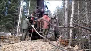 Seismic Drilling Drillingloading a shot hole [upl. by Valley]