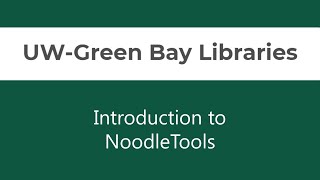 Introduction to NoodleTools [upl. by Riplex]