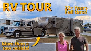 RV TOUR  Custom RV Hauler  43 Mobile Suite DRV  Full Time RV Living with PURPOSE [upl. by Norrahc741]