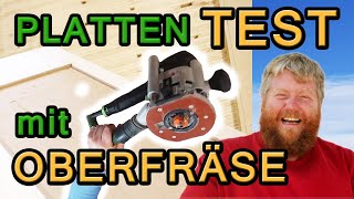 Plattentest mit Oberfräse Tischlerplatte vs MDF [upl. by Wengert]