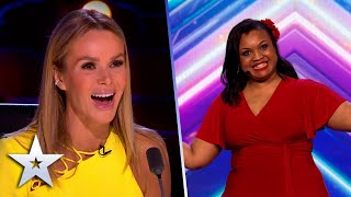 HILARIOUS IMPRESSIONIST Suzi Wild brings famous faces to the stage  Auditions  BGT 2022 [upl. by Paley]