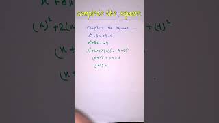 complete the square shorts maths youtubeshorts [upl. by Ahsratal]