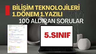 5Sınıf Bilişim Teknolojileri ve Yazılım 1Dönem 1Yazılı  100 Aldıran Çalışma  20242025 [upl. by Gebler609]