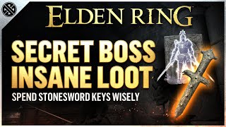 Elden Ring  Secret Boss amp Insane Loot  First Stonesword Fog Wall [upl. by Nayab]