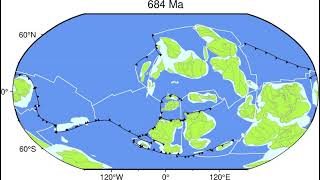 Plate tectonic reconstruction from present to 18 billion years ago  green [upl. by Eilrahs]