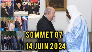 Président Algérien Tebboune Participe au Sommet G7 en Italie le 14 Juin 2024 [upl. by Llamaj218]