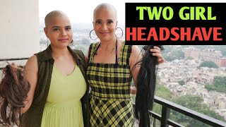 Two female headshave  Indian girl alopecia story  New women at home  Latest lady 2021 lockdown [upl. by Hacissej]