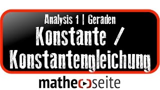 Konstante Geradengleichung waagerechte und senkrechte Gerade bestimmen  A0205 [upl. by Ruzich]