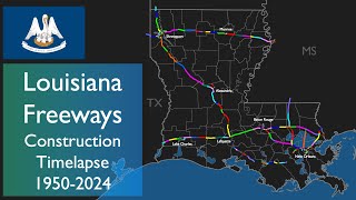 Louisiana Freeways Construction Timelapse [upl. by Zsolway]