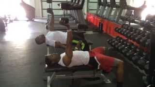 NFL Combine Training Shoulder Stability  Bottoms Up Dumbbell Press [upl. by Gwenette]