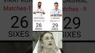 Virat vs Jaiswal test sixes [upl. by Kaila]