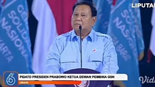 Pidato Presiden RI Prabowo Subianto ketua dewan pembina GSN [upl. by Eiwoh958]