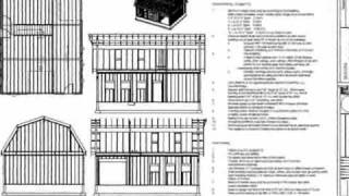 G440 28 x 36 x 10 Gambrel Barn Workshop Plans Blueprint [upl. by Ahsima]