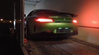 Exclusive New Mercedes AMG GT Roadster and GTR leaves Munich dealership  Start Up Revs  Driving [upl. by Madigan]