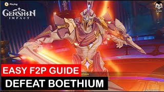 Easy F2P Guide  Defeat Boethium  Requiem World Quest  Fortune Plango Vulnera  Genshin Impact [upl. by Cindie]